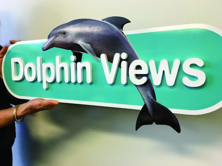 3D DOLPHIN VIEWS SIGN
